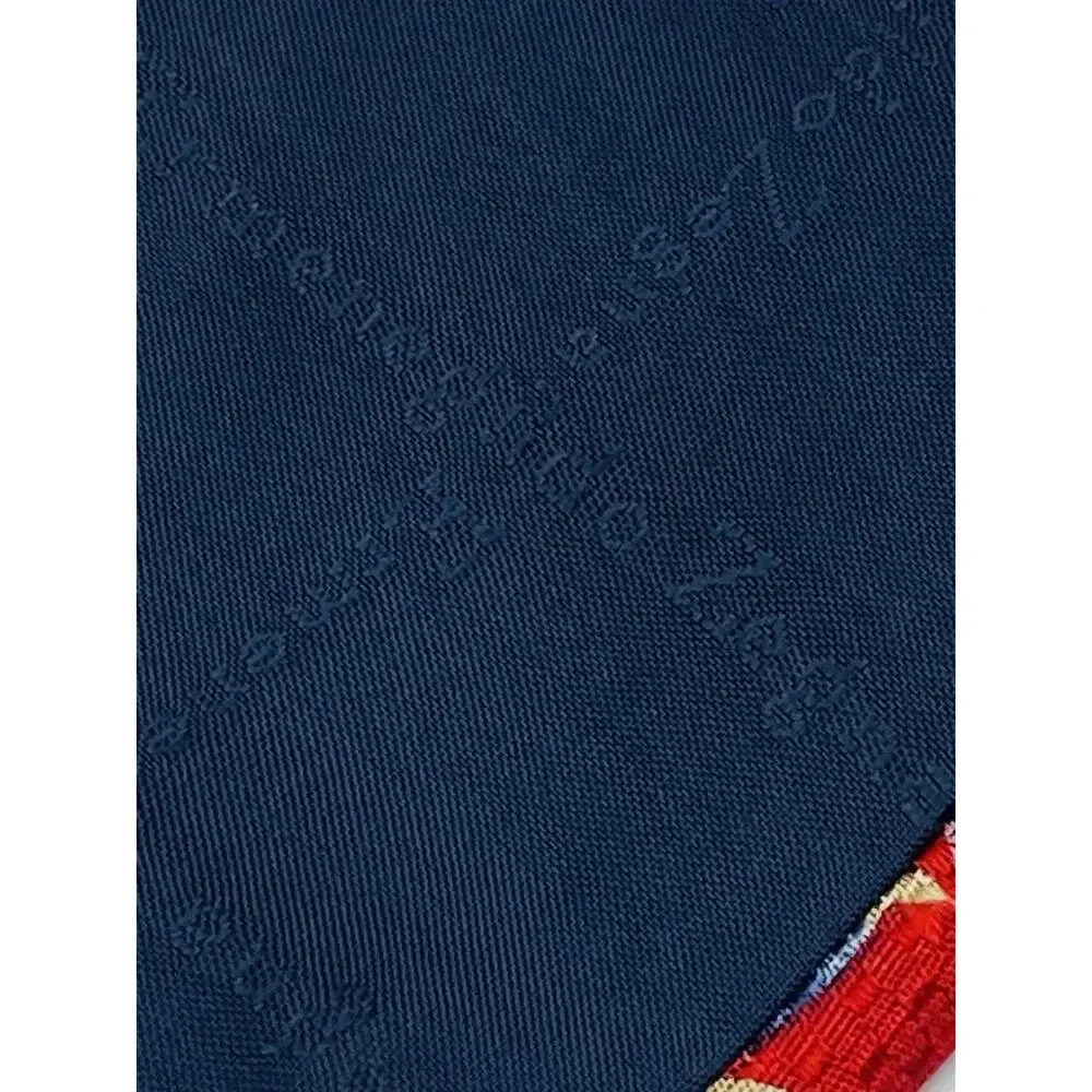Ermenegildo Zegna 100% Silk Tie Red Geometric Pattern Made in Italy Luxury